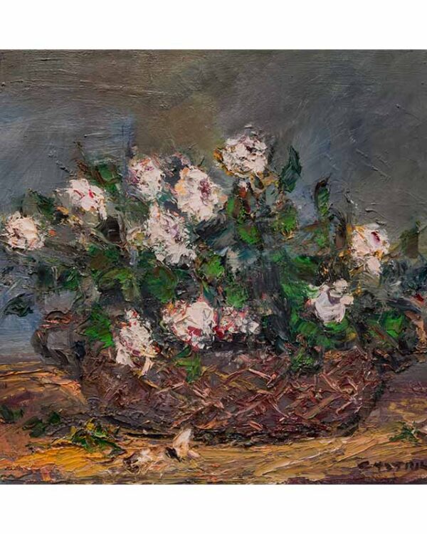Naturaleza con flores blancas